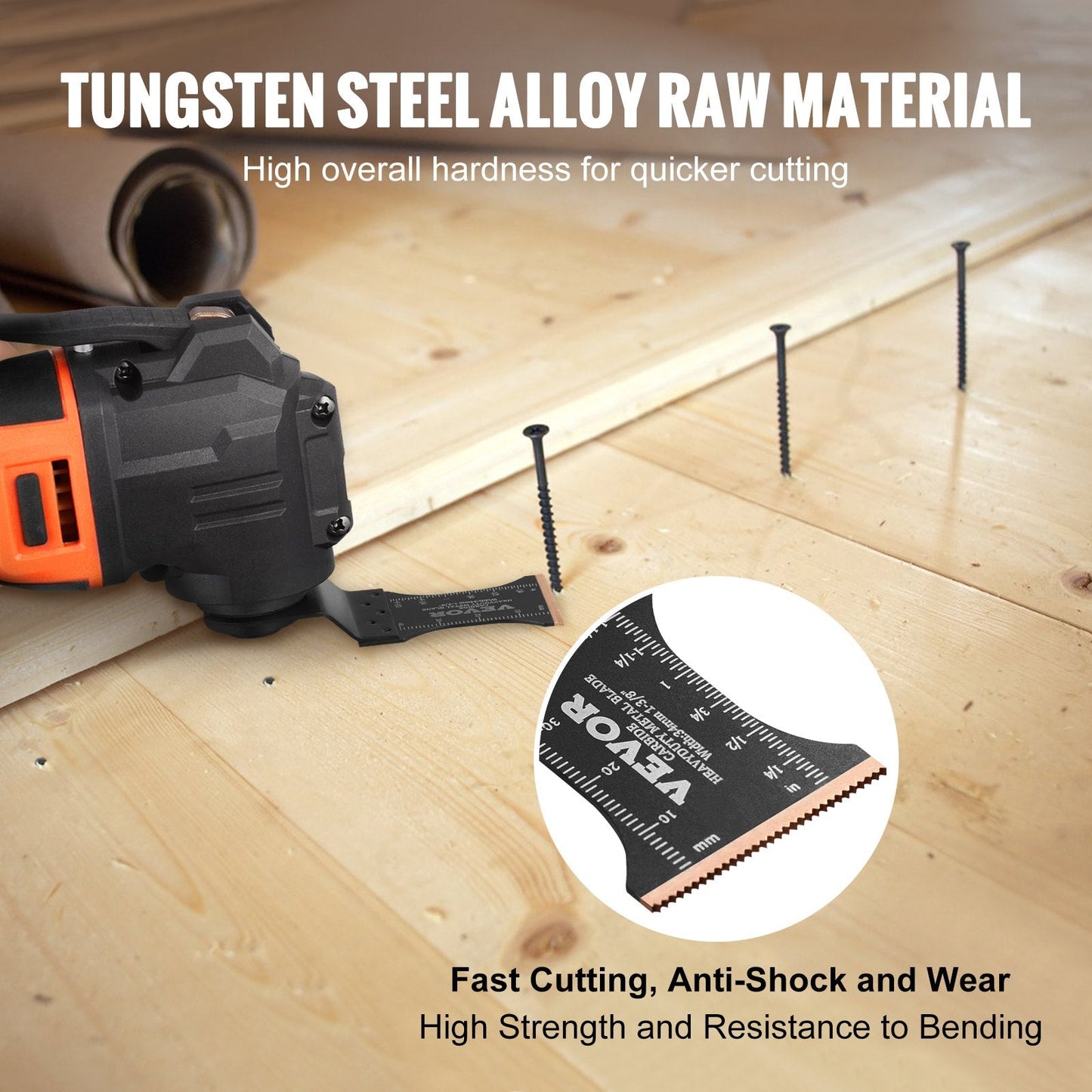 3-Piece Universal Oscillating Saw Blades, Titanized Steel, Fit Various Brands