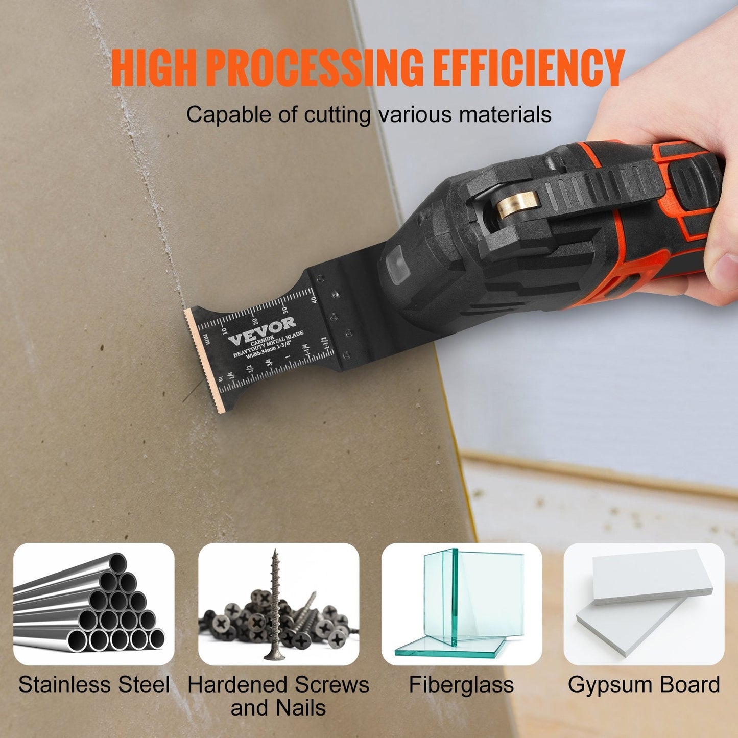 3-Piece Universal Oscillating Saw Blades, Titanized Steel, Fit Various Brands