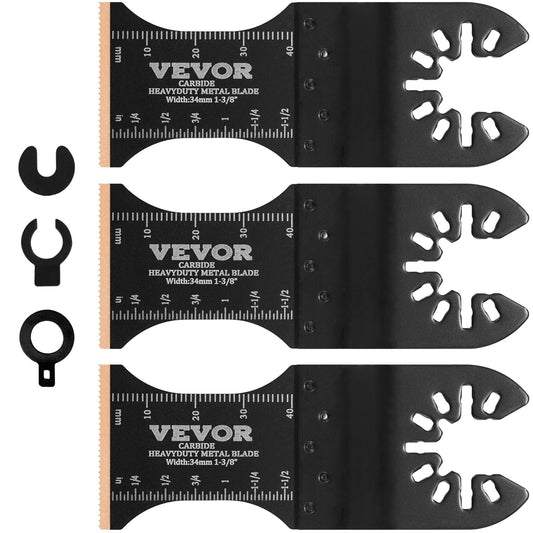 VEVOR 3PCS Oscillating Tool Blades, Universal Quick Release Oscillating Saw Blades,
