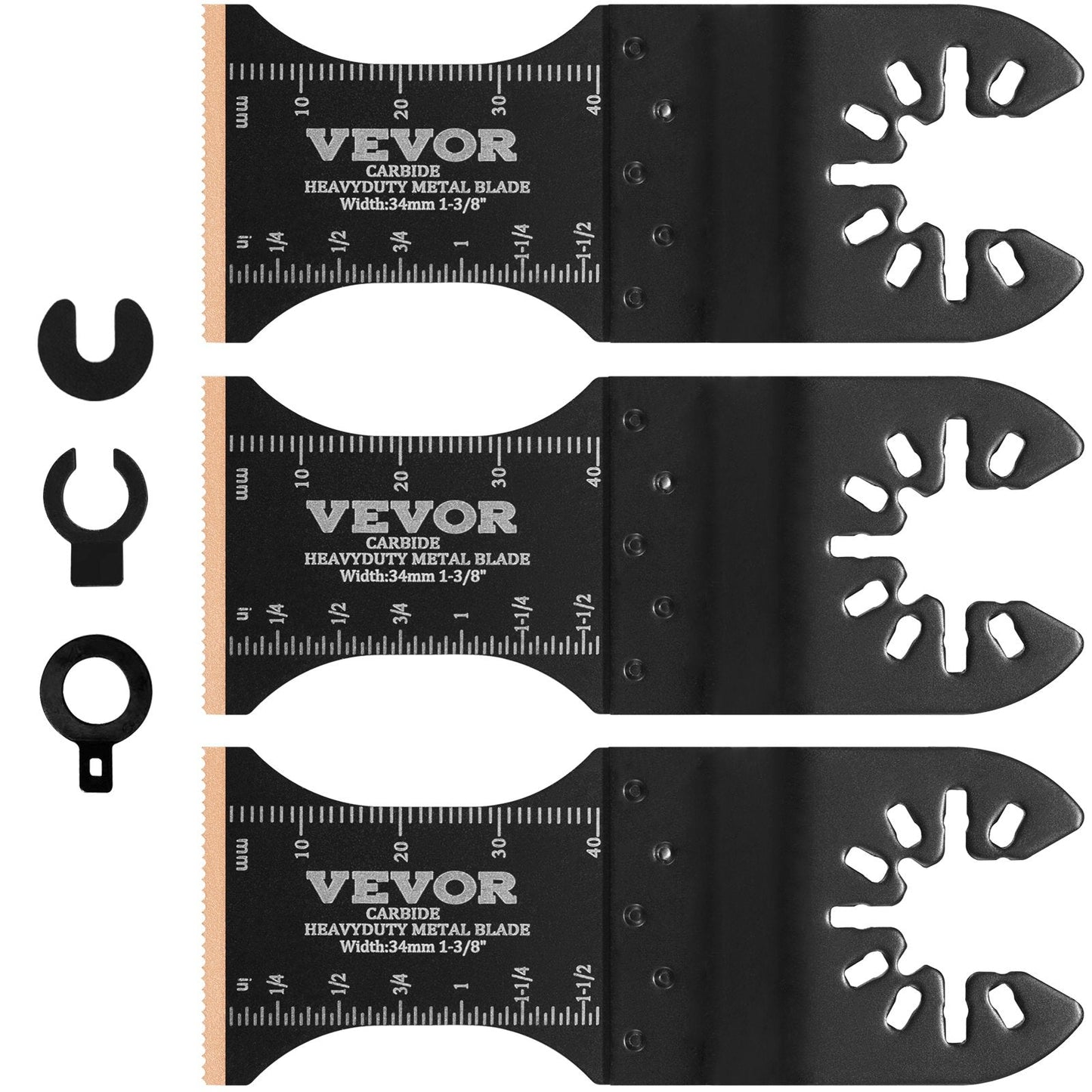 3-Piece Universal Oscillating Saw Blades, Titanized Steel, Fit Various Brands
