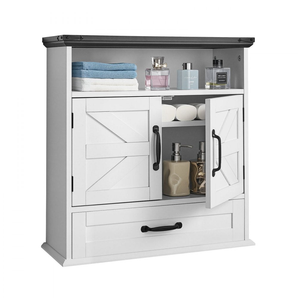  Bathroom Wall Cabinet Storage Medicine Cabinet 2 Doors & Shelves & Drawer