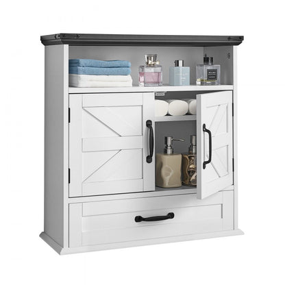  Bathroom Wall Cabinet Storage Medicine Cabinet 2 Doors & Shelves & Drawer
