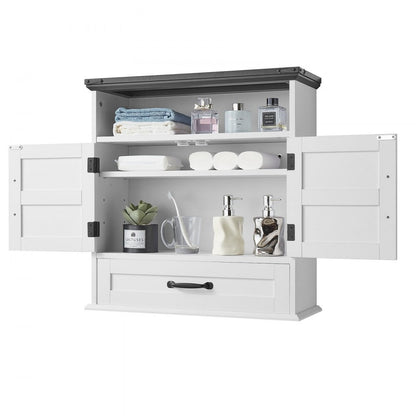 Bathroom Wall Cabinet Storage Medicine Cabinet 2 Doors & Shelves & Drawer