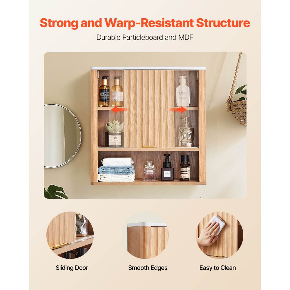  Bathroom Wall Cabinet Over Toilet Medicine Cabinet with Door and Shelves