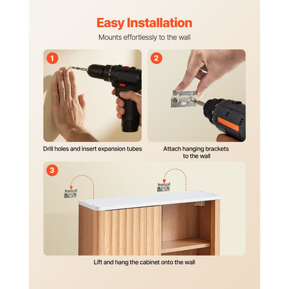 Bathroom Wall Cabinet Over Toilet Medicine Cabinet with Door and Shelves
