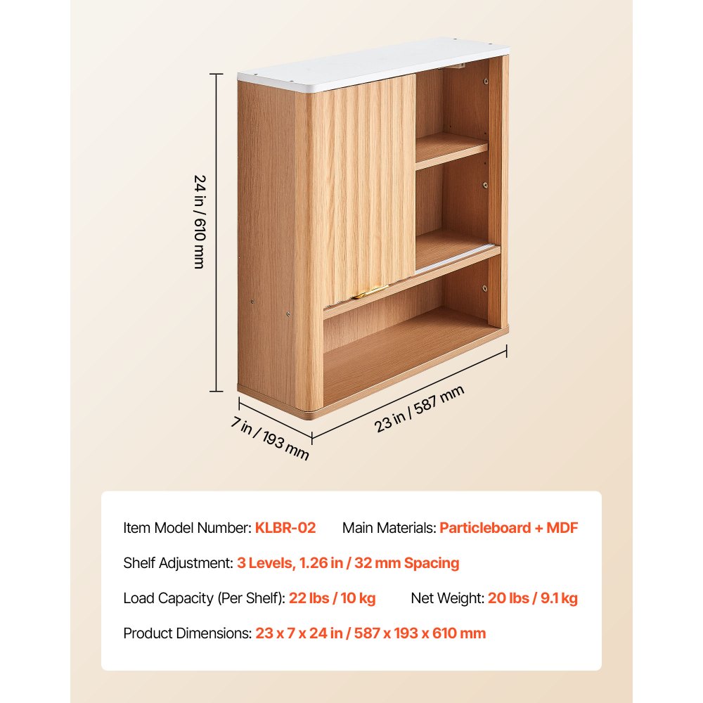 Bathroom Wall Cabinet Over Toilet Medicine Cabinet with Door and Shelves