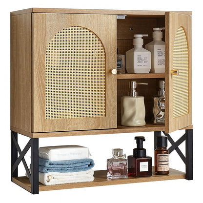  Bathroom Wall Cabinet Over Toilet Medicine Cabinet with 2 Doors & Shelves