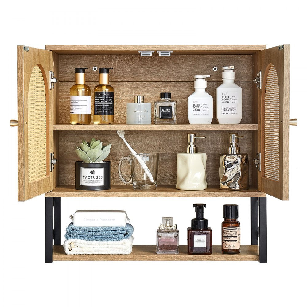  Bathroom Wall Cabinet Over Toilet Medicine Cabinet with 2 Doors & Shelves
