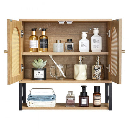  Bathroom Wall Cabinet Over Toilet Medicine Cabinet with 2 Doors & Shelves