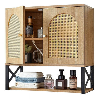  Bathroom Wall Cabinet Over Toilet Medicine Cabinet with 2 Doors & Shelves