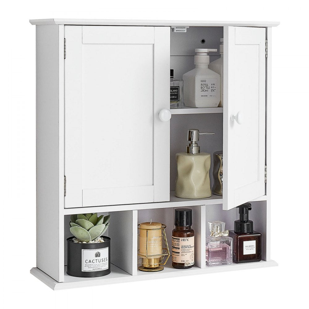  Bathroom Wall Cabinet Over Toilet Medicine Cabinet 2 Doors Shelves White