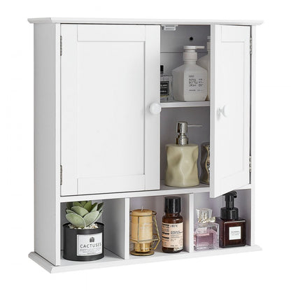  Bathroom Wall Cabinet Over Toilet Medicine Cabinet 2 Doors Shelves White