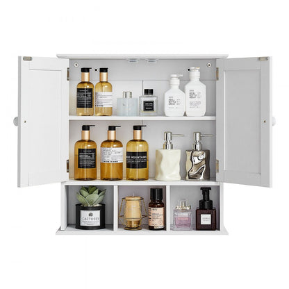  Bathroom Wall Cabinet Over Toilet Medicine Cabinet 2 Doors Shelves White