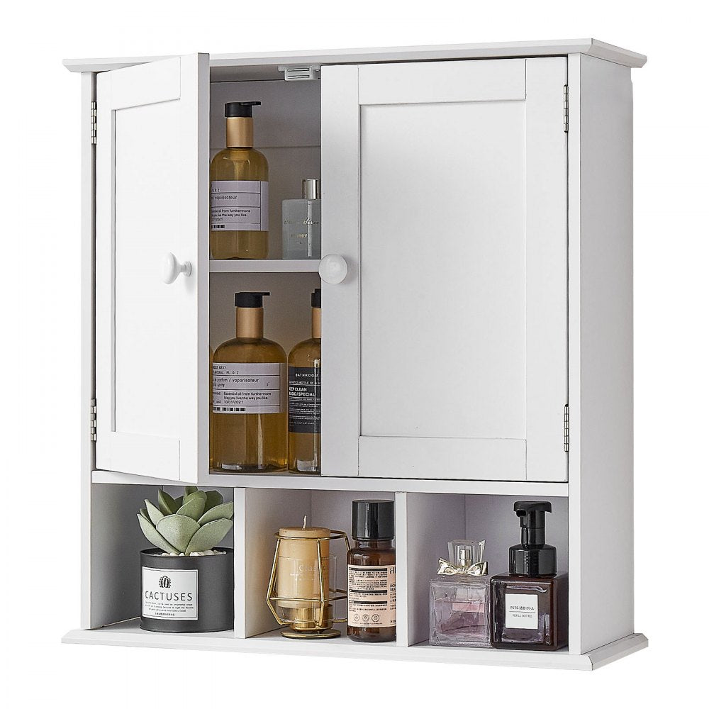  Bathroom Wall Cabinet Over Toilet Medicine Cabinet 2 Doors Shelves White