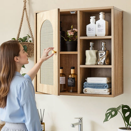  Bathroom Wall Cabinet Over Toilet Storage Medicine Cabinet Door & Shelves