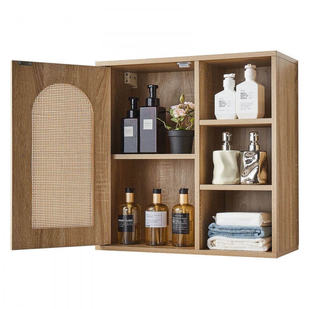  Bathroom Wall Cabinet Over Toilet Storage Medicine Cabinet Door & Shelves