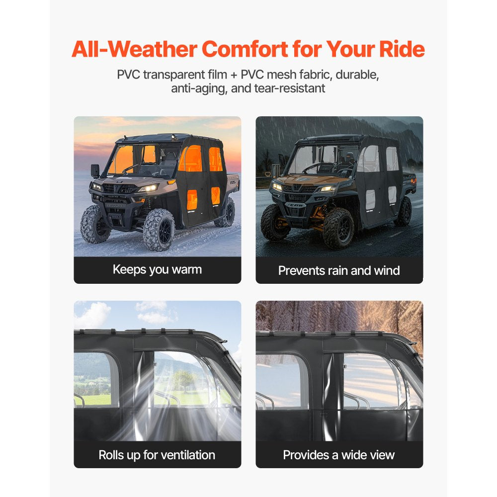 VEVOR UTV Cab Enclosure Upper Doors Set for CFMOTO Uforce 1000 XL 2022-2024