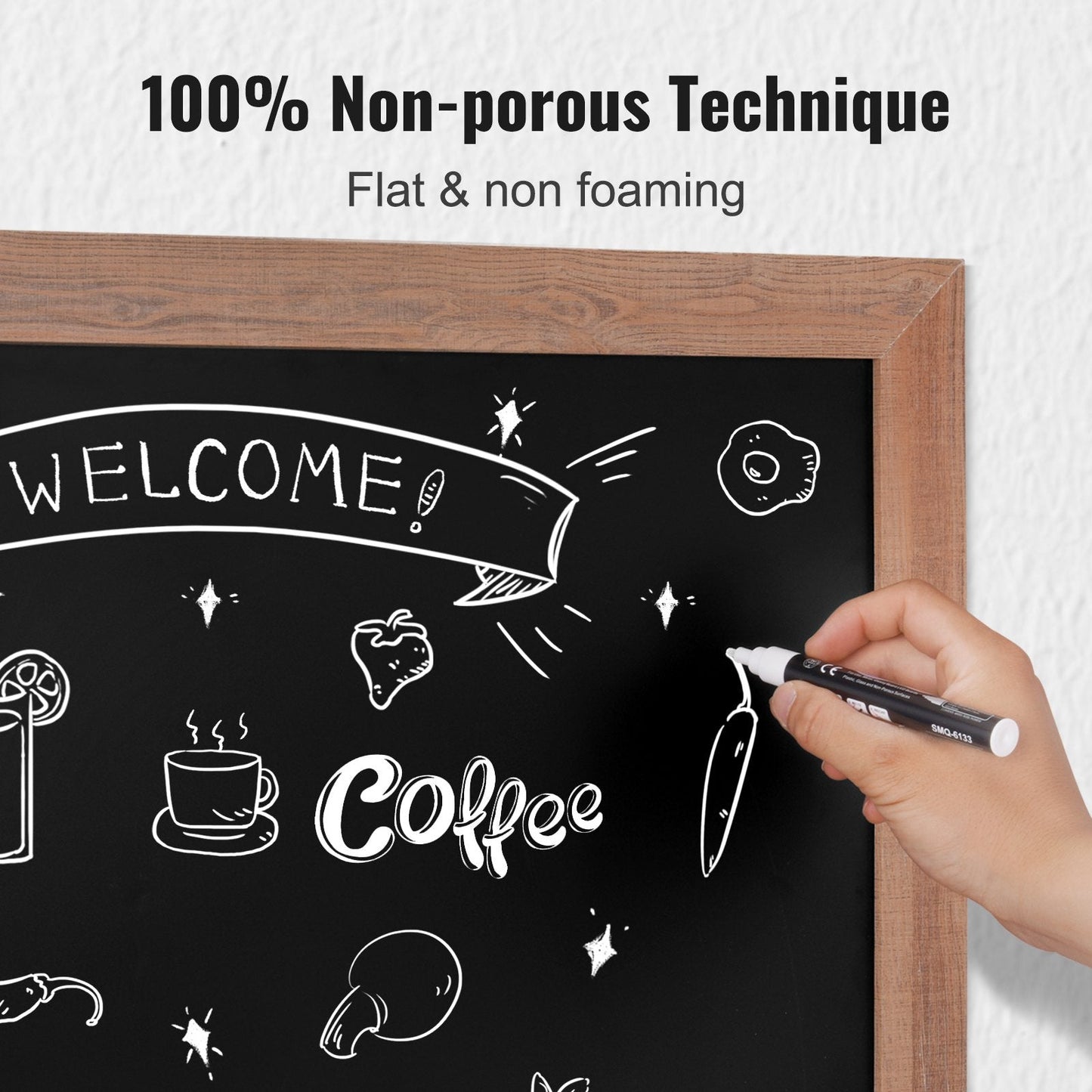 Magnetic Chalkboard with Rustic Frame, 0.46x0.61 m, Includes Chalks & Eraser