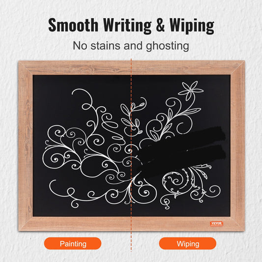 Magnetic Chalkboard with Rustic Frame, 0.46x0.61 m, Includes Chalks & Eraser