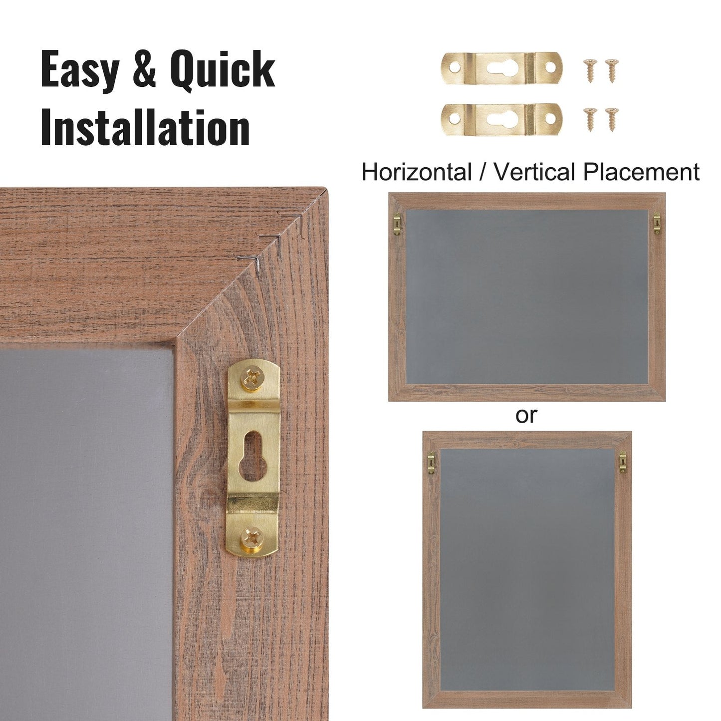 Magnetic Chalkboard with Rustic Frame, 0.46x0.61 m, Includes Chalks & Eraser