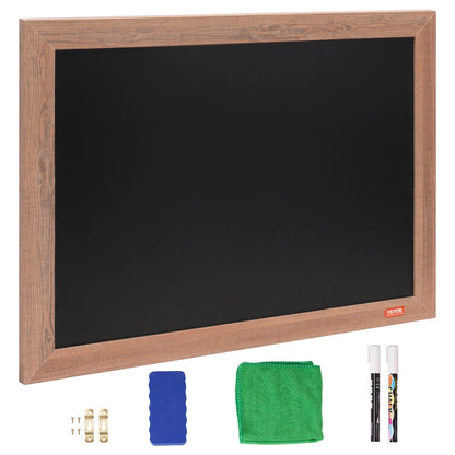 Magnetic Chalkboard with Rustic Frame, 0.46x0.61 m, Includes Chalks & Eraser