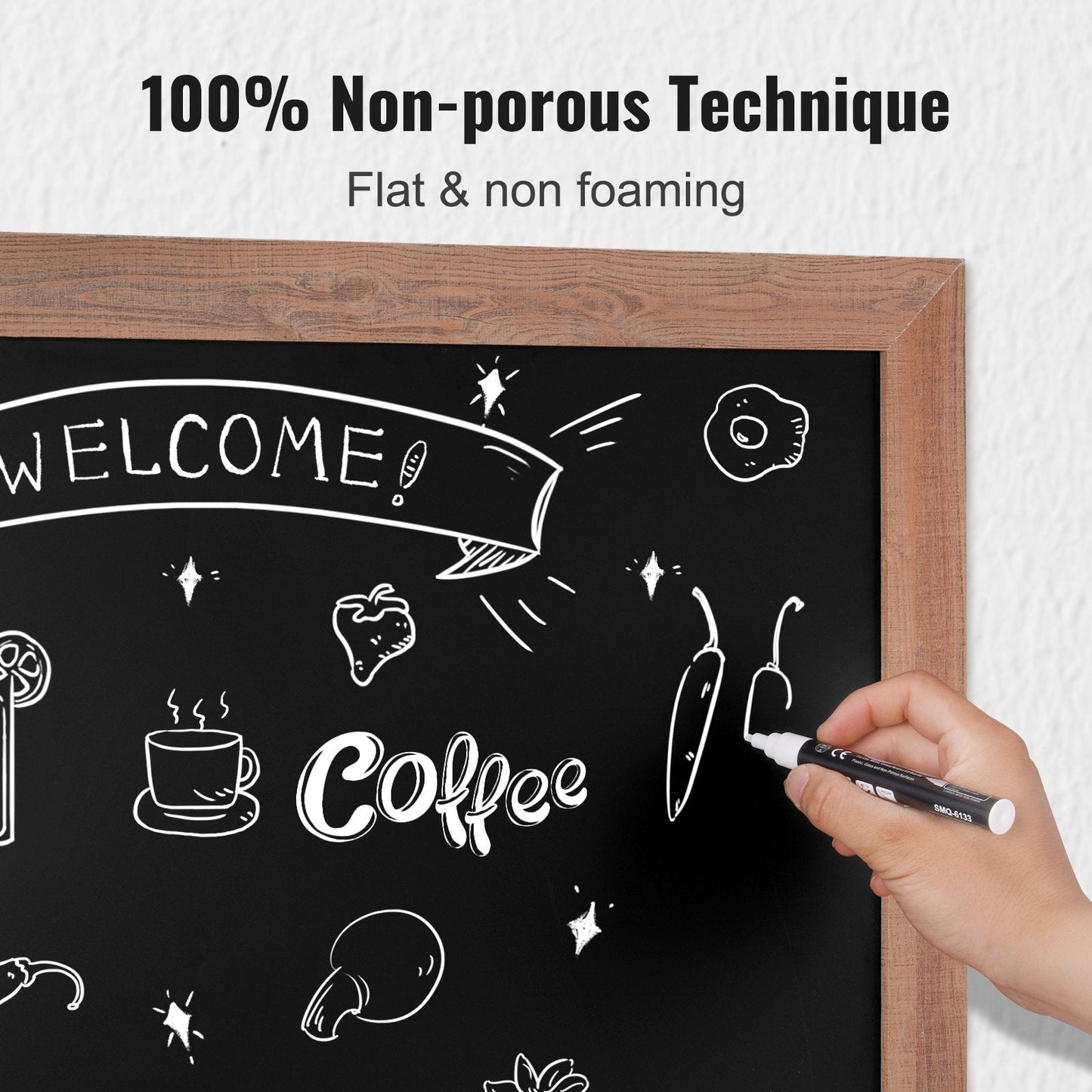 Rustic Brown Magnetic Chalkboard with Chalks & Eraser, 0.76x0.51m, Home Decor