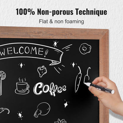 Rustic Brown Magnetic Chalkboard with Chalks & Eraser, 0.76x0.51m, Home Decor