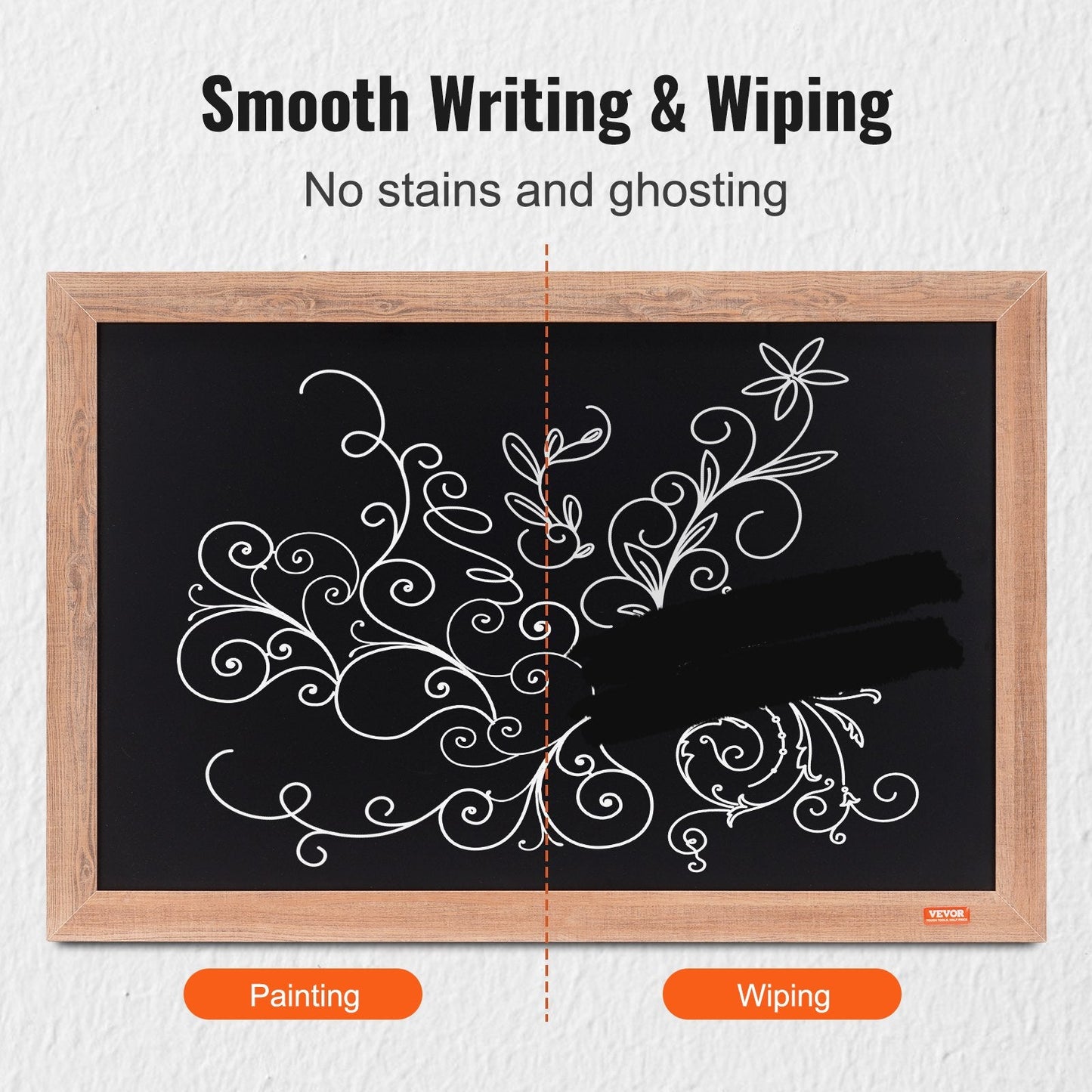 Rustic Brown Magnetic Chalkboard with Chalks & Eraser, 0.76x0.51m, Home Decor