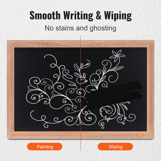 Rustic Brown Magnetic Chalkboard with Chalks & Eraser, 0.76x0.51m, Home Decor