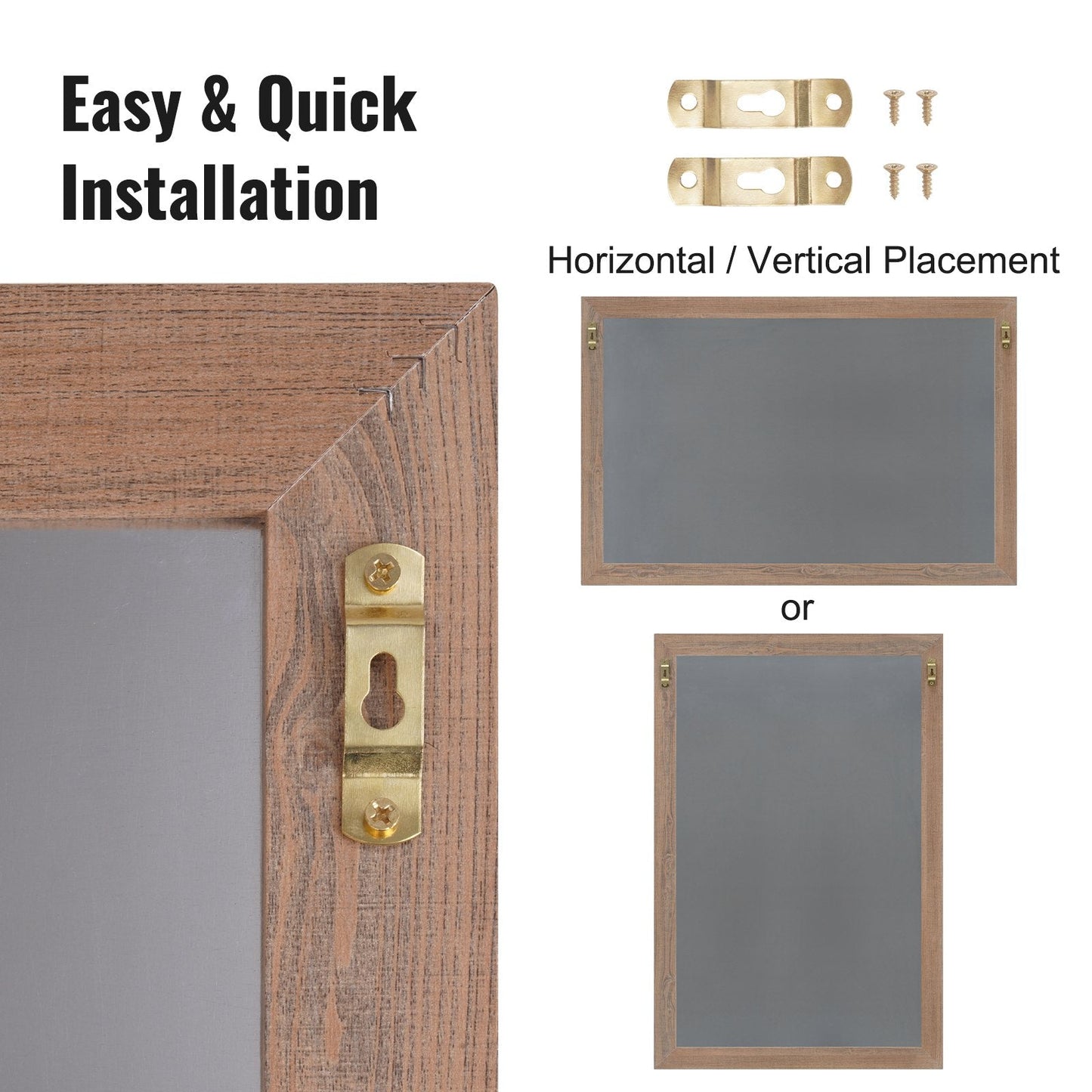 Rustic Brown Magnetic Chalkboard with Chalks & Eraser, 0.76x0.51m, Home Decor