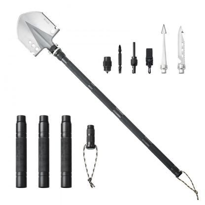 VEVOR Survival Shovel 13 in 1 Camping Shovel Folding Multitool Portable Compact