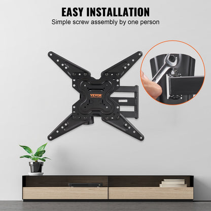 Full Motion TV Wall Mount for 0.66-1.39m TVs, Swivel Tilt, Holds Up to 45 kg