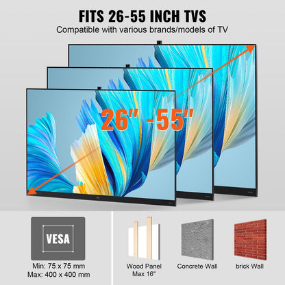Full Motion TV Wall Mount for 0.66-1.39m TVs, Swivel Tilt, Holds Up to 45 kg
