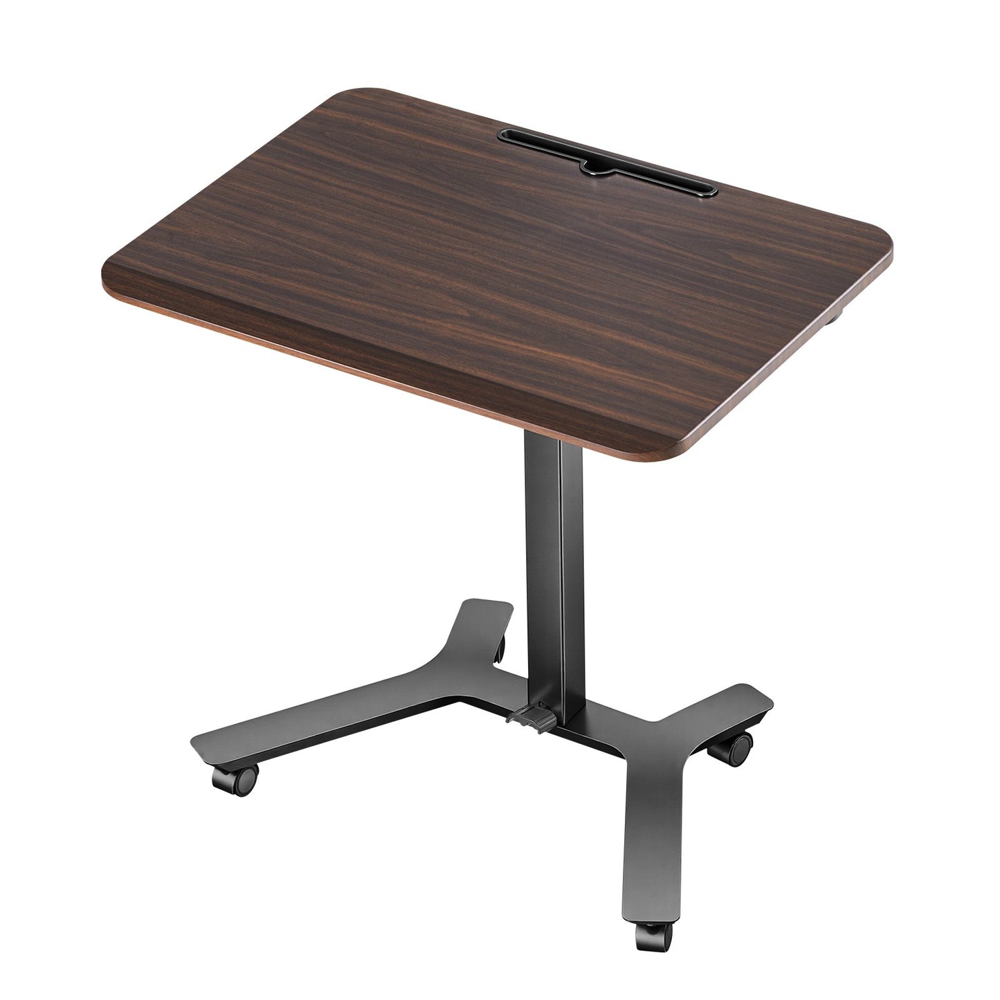 Standing Desk, Adjustable Height Mobile Stand Up Desk w/ Casters, 715 x 520 mm Small Computer Sit Stand Rolling Workstation w/ Hook, 15 kg Capacity, Foot Pedal Pneumatic Lift for Home Office