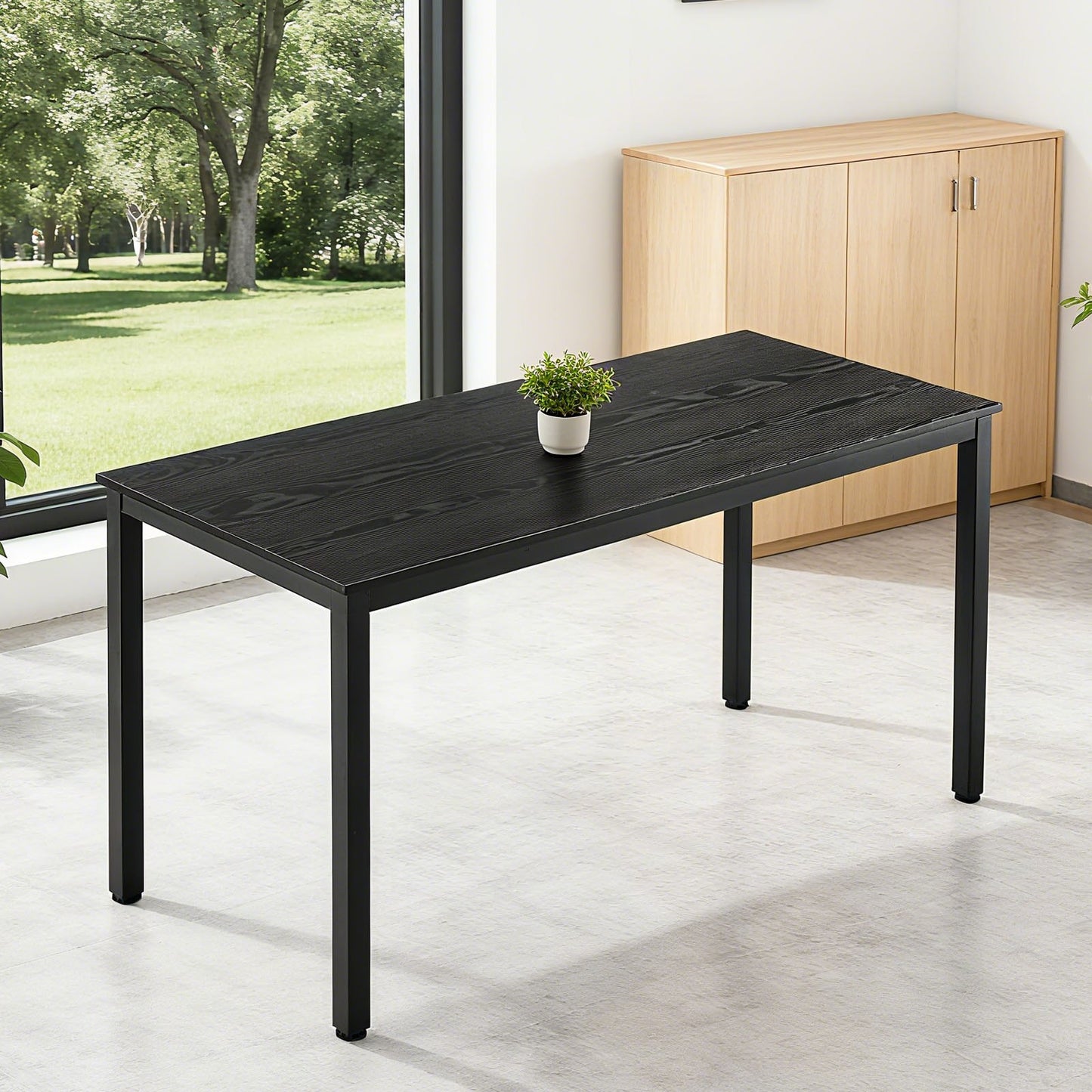 Conference Table, Set of 6, 1400 mm Office Meeting Table for 16 Person, Flexible Combination Desk Set, Modern Rectangle Meeting Desk with Metal Legs for Office, Conference Room, Easy Assembly