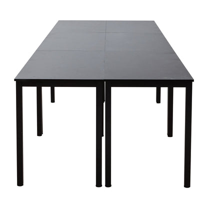 Conference Table, Set of 6, 1400 mm Office Meeting Table for 16 Person, Flexible Combination Desk Set, Modern Rectangle Meeting Desk with Metal Legs for Office, Conference Room, Easy Assembly