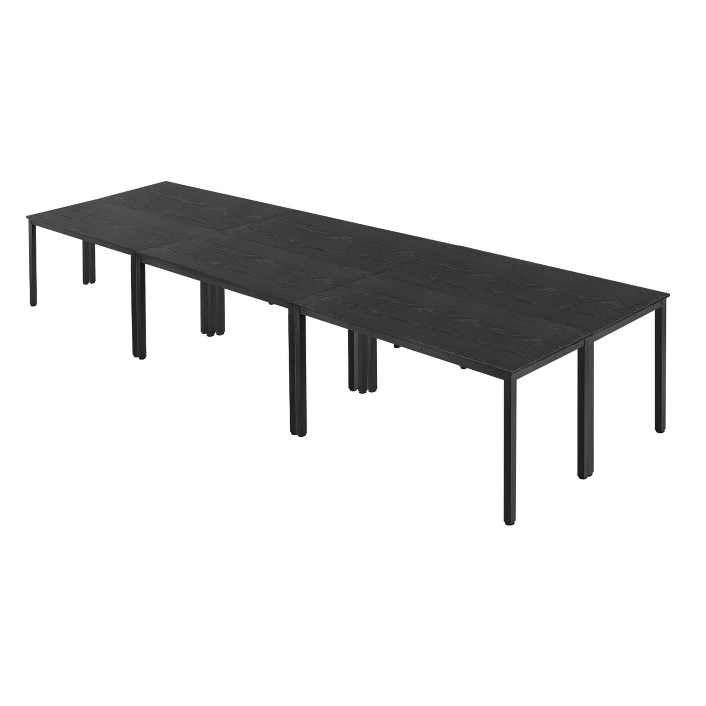 Conference Table, Set of 6, 1400 mm Office Meeting Table for 16 Person, Flexible Combination Desk Set, Modern Rectangle Meeting Desk with Metal Legs for Office, Conference Room, Easy Assembly