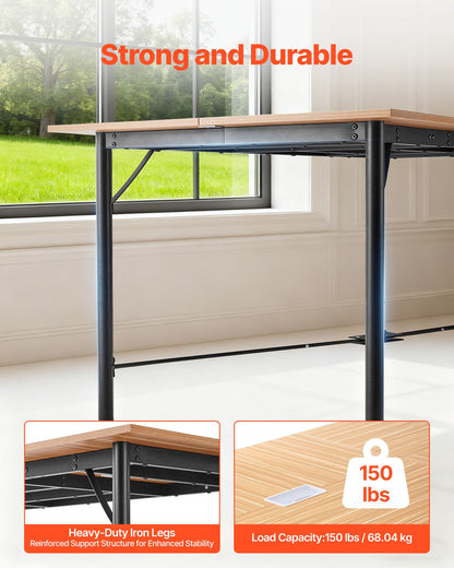 Conference Table, 1800 mm Office Meeting Table for 6-8 Person, Modern Rectangle Seminar Desk with Metal Legs, Meeting Desk Ideal for Office, Boardroom, Conference Room, Easy Assembly, Brown