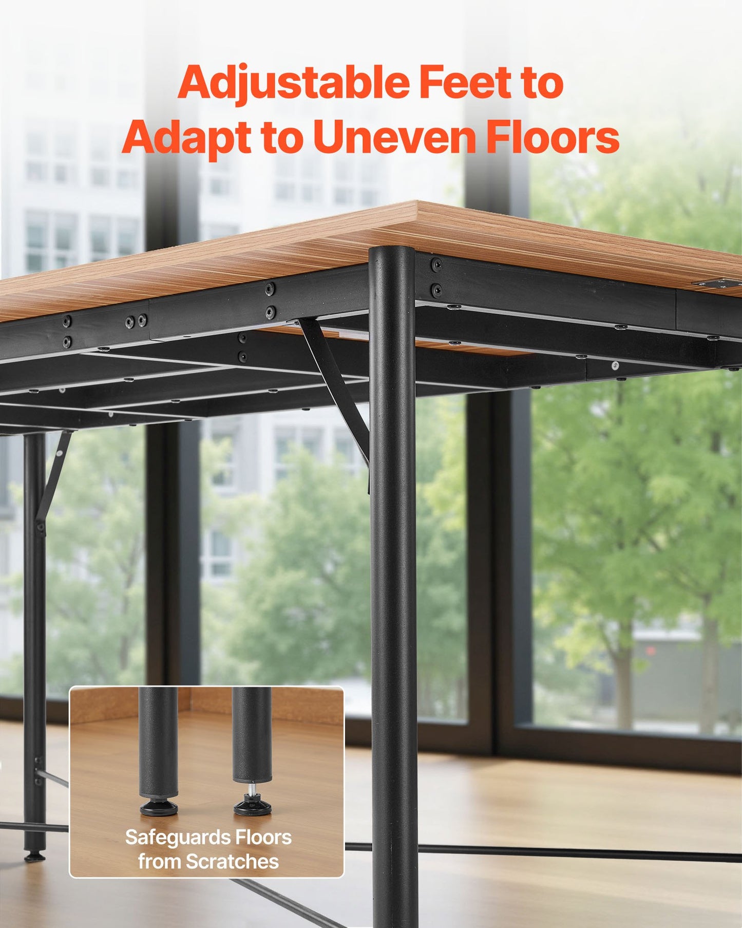 Conference Table, 1800 mm Office Meeting Table for 6-8 Person, Modern Rectangle Seminar Desk with Metal Legs, Meeting Desk Ideal for Office, Boardroom, Conference Room, Easy Assembly, Brown