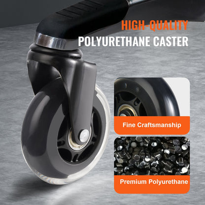 Heavy Duty Office Chair Caster Wheels, Set of 5, 76 mm, 59 kg Capacity