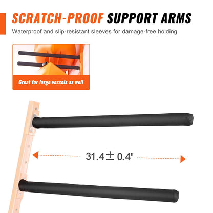 4-Capacity Wall Mounted Kayak Rack with Adjustable Padded Arms, 181.6 kg Load