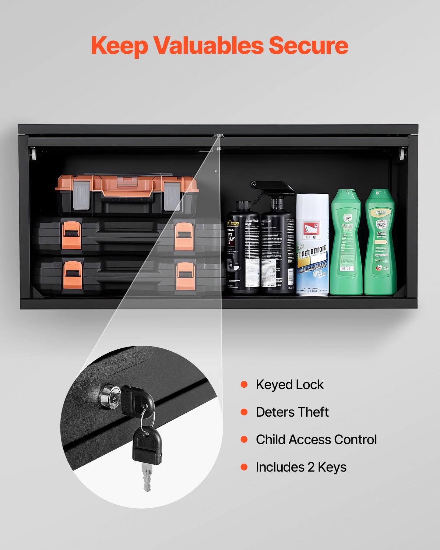 Metal Wall Cabinet, 77W x 30.5D x 35.6H cm, Floating Garage Tool Cabinet with Up-Flip Door, 54.5 kg Load per Shelf, Fit for Garage, Basement, Kitchen, Warehouse, Assembly Required