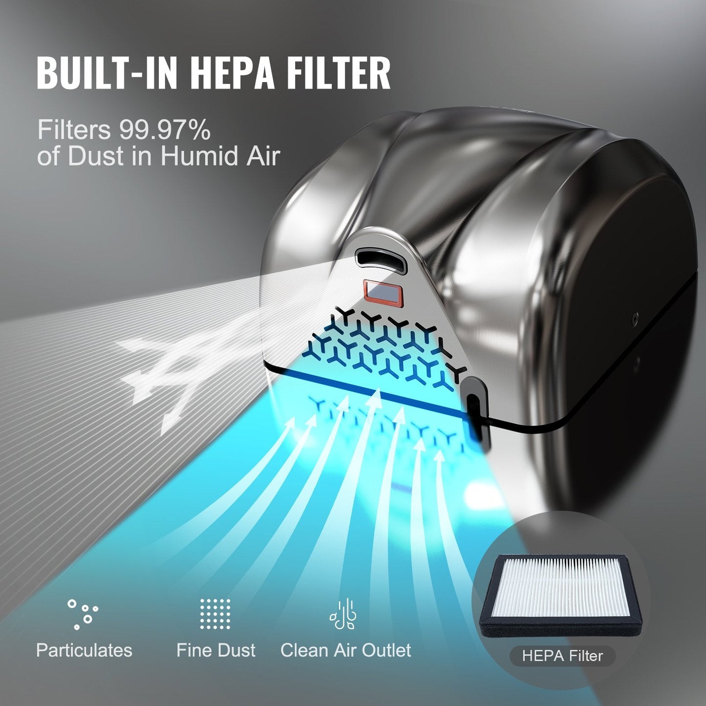 Heavy Duty 1800W Automatic Hand Dryer, Stainless Steel, Fast Drying, 220V