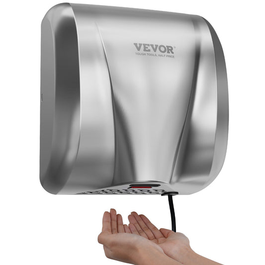 VEVOR Heavy Duty Commercial Hand Dryer, 1800W Automatic High Speed Stainless Steel
