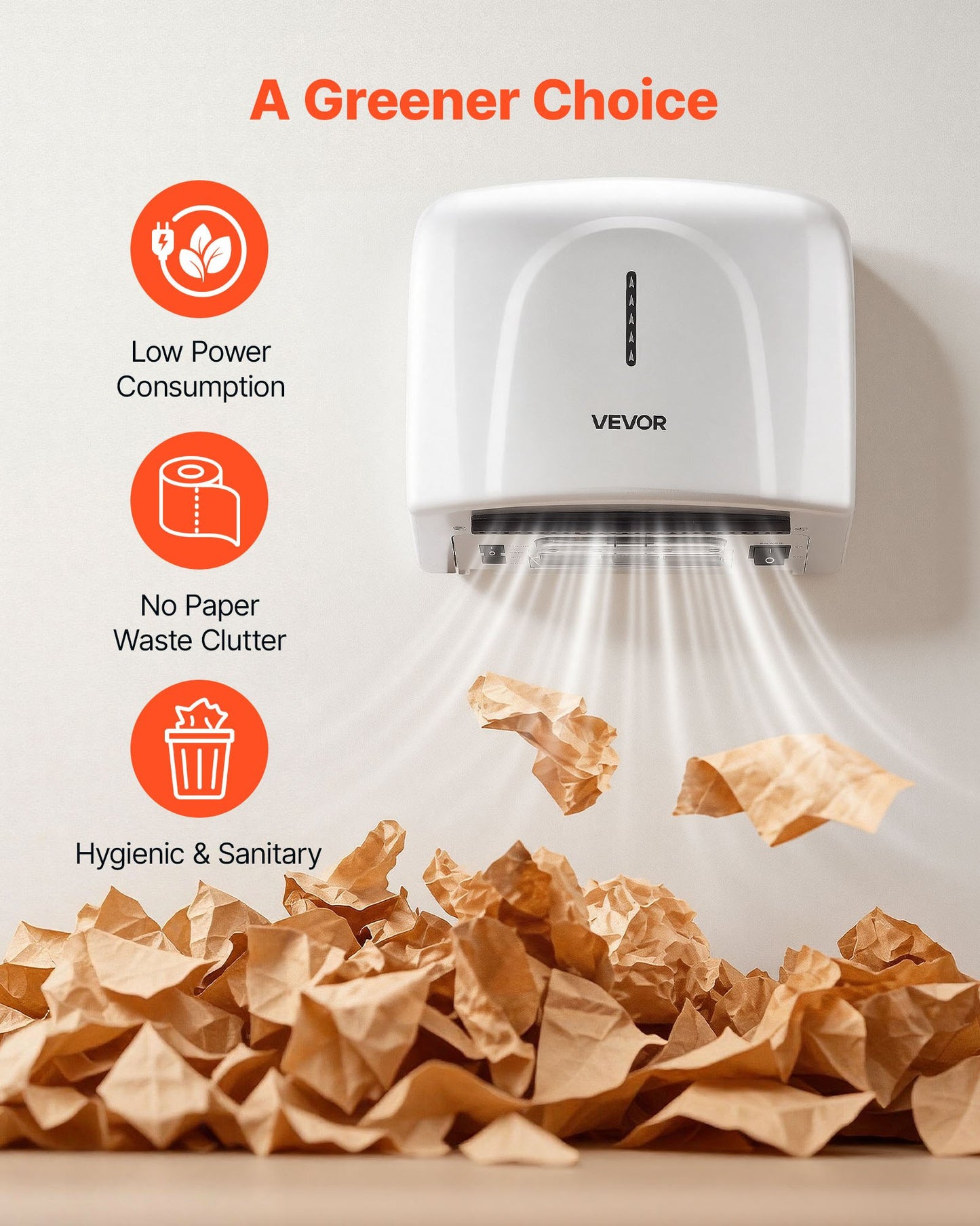 Hand Dryer, 1300W Bathroom Air Hand Dryer, Automatic High Speed with HEPA Filter, Fast Drying, Premium ABS Construction, AC220-240V Commercial Wall Mounted for Home Bathroom, Guest Room,Homestay