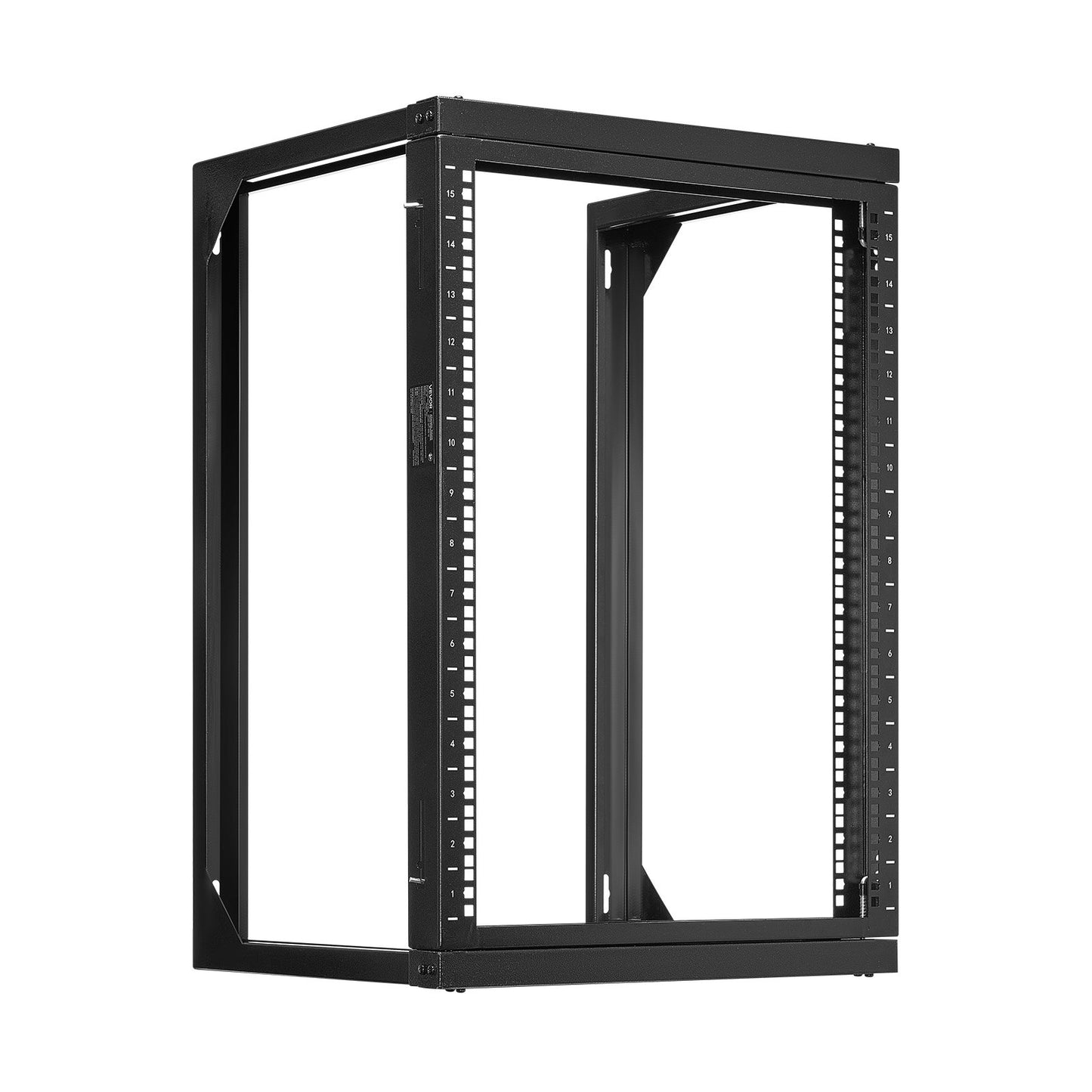 15U Wall Mount Server Rack, 68.04 kg Max Load Capacity, Open Frame Network Rack with 180 Degrees Gate Swing Door, Carbon Steel, Ideal for IT Network Equipment & AV Devices Computer Server, Black
