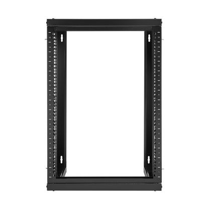 15U Wall Mount Server Rack, 68.04 kg Max Load Capacity, Open Frame Network Rack with 180 Degrees Gate Swing Door, Carbon Steel, Ideal for IT Network Equipment & AV Devices Computer Server, Black