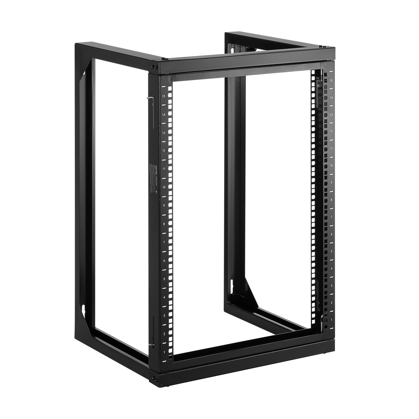 15U Wall Mount Server Rack, 68.04 kg Max Load Capacity, Open Frame Network Rack with 180 Degrees Gate Swing Door, Carbon Steel, Ideal for IT Network Equipment & AV Devices Computer Server, Black