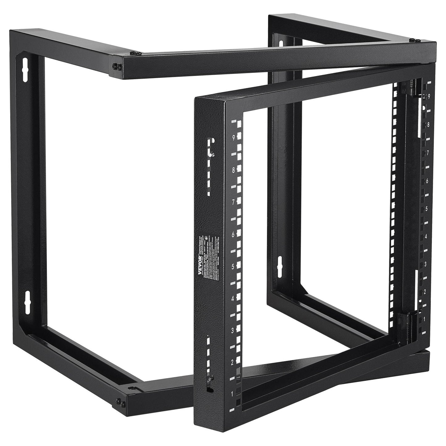 9U Wall Mount Network Rack, 68.04 kg Capacity, 0.53 x 0.45 x 0.52 m, Black