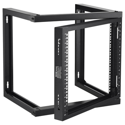 9U Wall Mount Network Rack, 68.04 kg Capacity, 0.53 x 0.45 x 0.52 m, Black